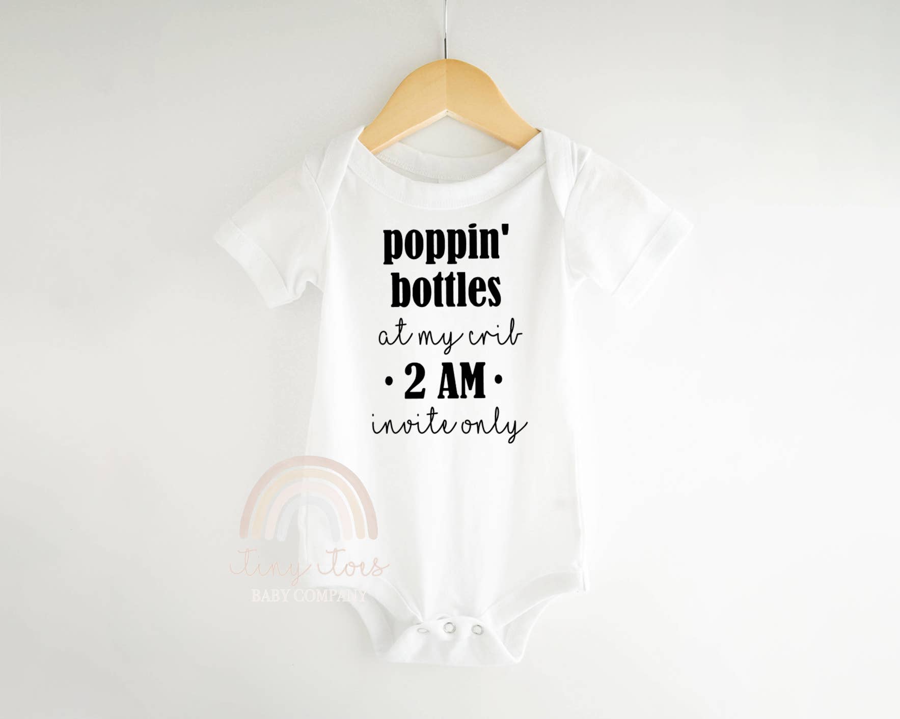 Tiny toes Baby Co - Wholesale Bodysuit (non-footed) – Baby - Poppin' Bottles In My Crib Funny Baby Bodysuit