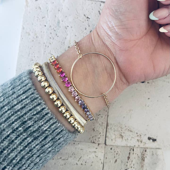 Amady Jewelry - Wholesale Tennis Bracelet - Tennis bracelet Colorful rainbow crystals 1