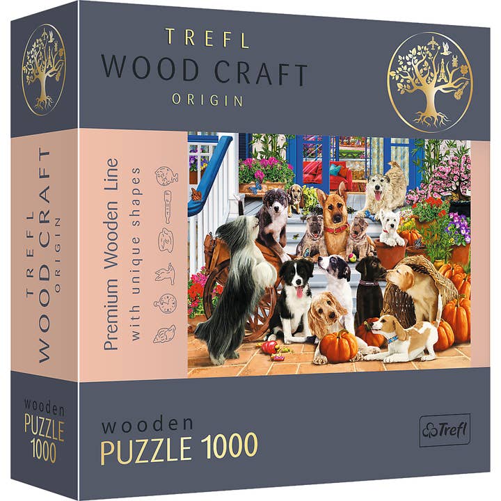 Trefl Wood Craft 1000 Piece Wooden Puzzle - Doggy Friendship for wholesale by Trefl USA