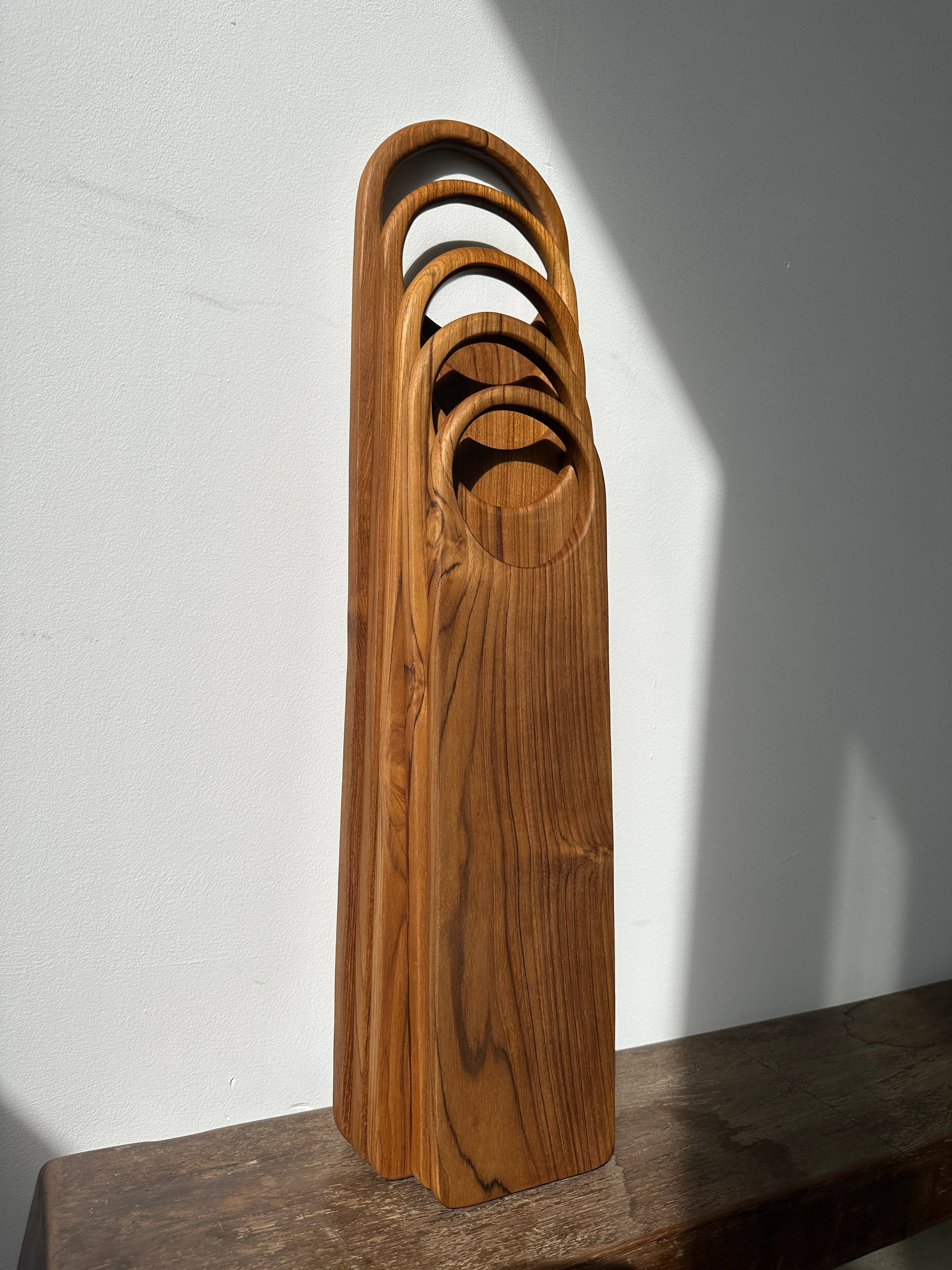 Office Objets - Wholesale Cutting Board - Monoxyle teak cutting or presentation board with handle (T3)6