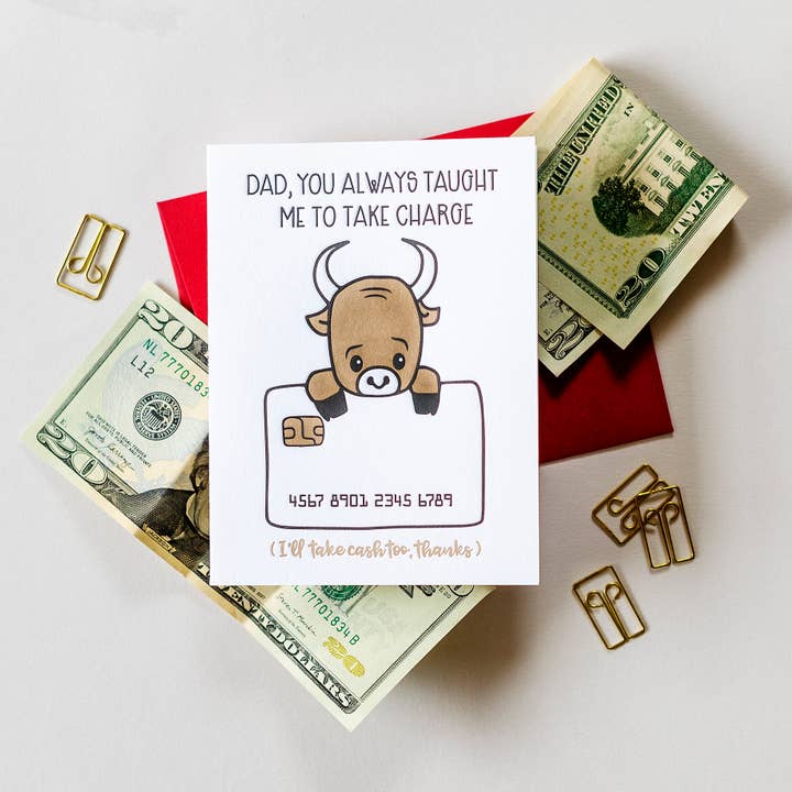 Cartão de impressão tipográfica engraçado do dia dos pais do pai por atacado de Kiss and Punch