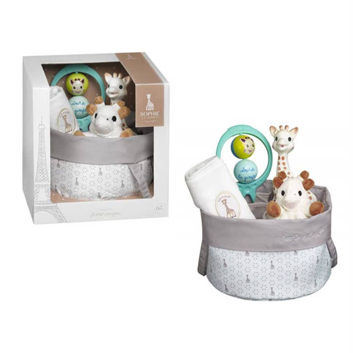 TSJJ - Venta al por mayor Conjunto de regalo para nuevas mamás - Cesta de nacimiento Vulli Sophie