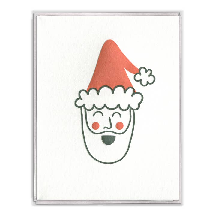 Jolly Santa Merry Christmas Letterpress Card Boxed Set for wholesale by INK MEETS PAPER