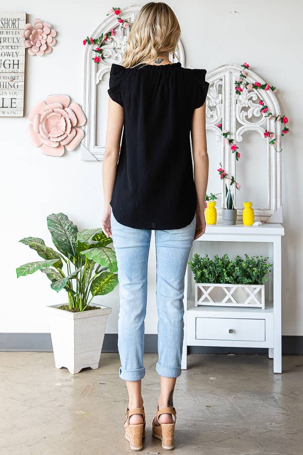 7th Ray - Vendita all'ingrosso Camicetta - Donna - Blusa da donna in cotone con collo arricciato T510416