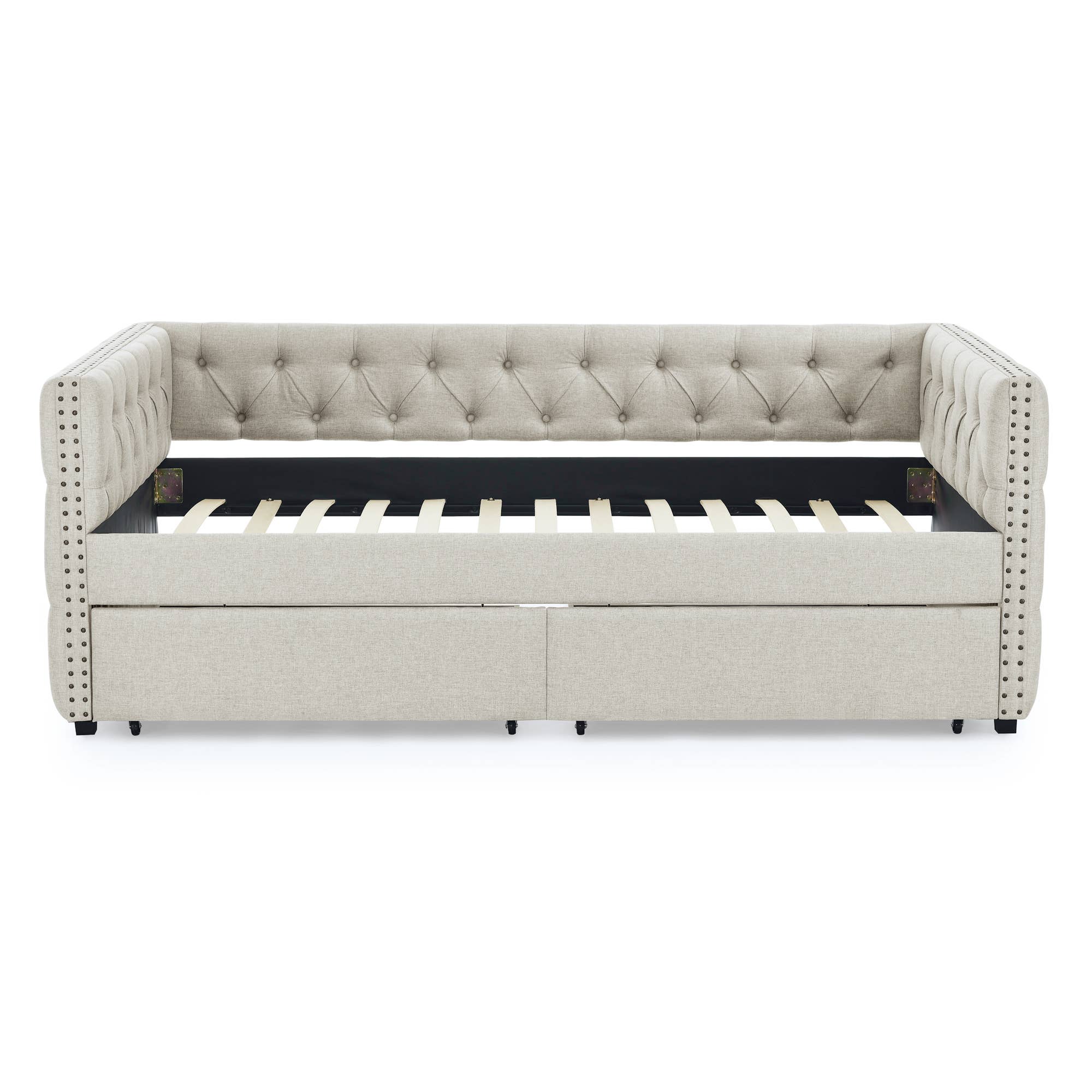 39F Inc. - Wholesale Bed - Upholstered Twin Size Daybed with Two Drawers with Button28