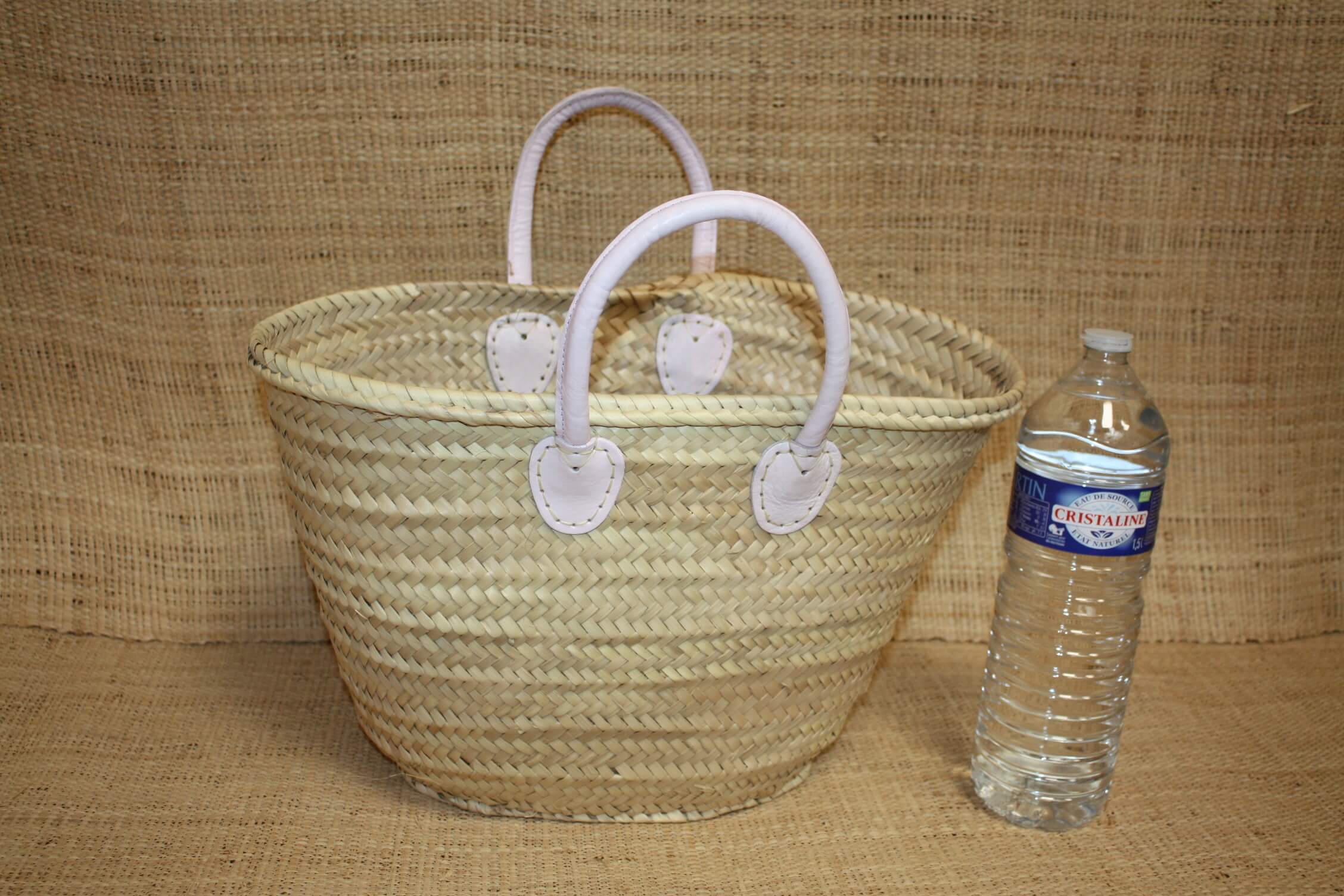 Boutique Huléti - Wholesale Beach Bag - Rattan Shopping Basket | Straw Beach Bag | Wicker Market Tote - Round Leather Handles: Several Colors Available5