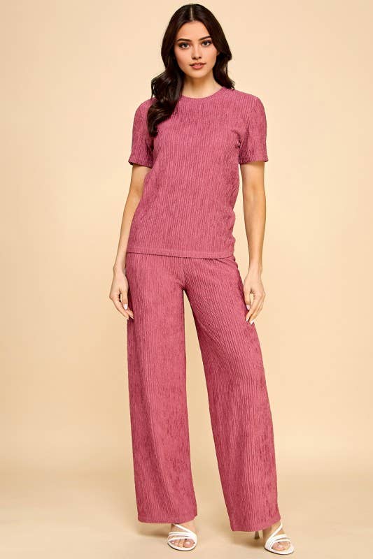 MIO WHOLESALE - Wholesale Lounge Set - Women's - HK705 CRINKLE 2-PIECE SET1