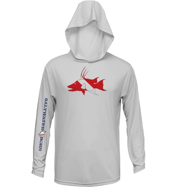 Sweat à capuche Hogfish Diver à manches longues UPF 50+ pour la vente par Saltwater Born