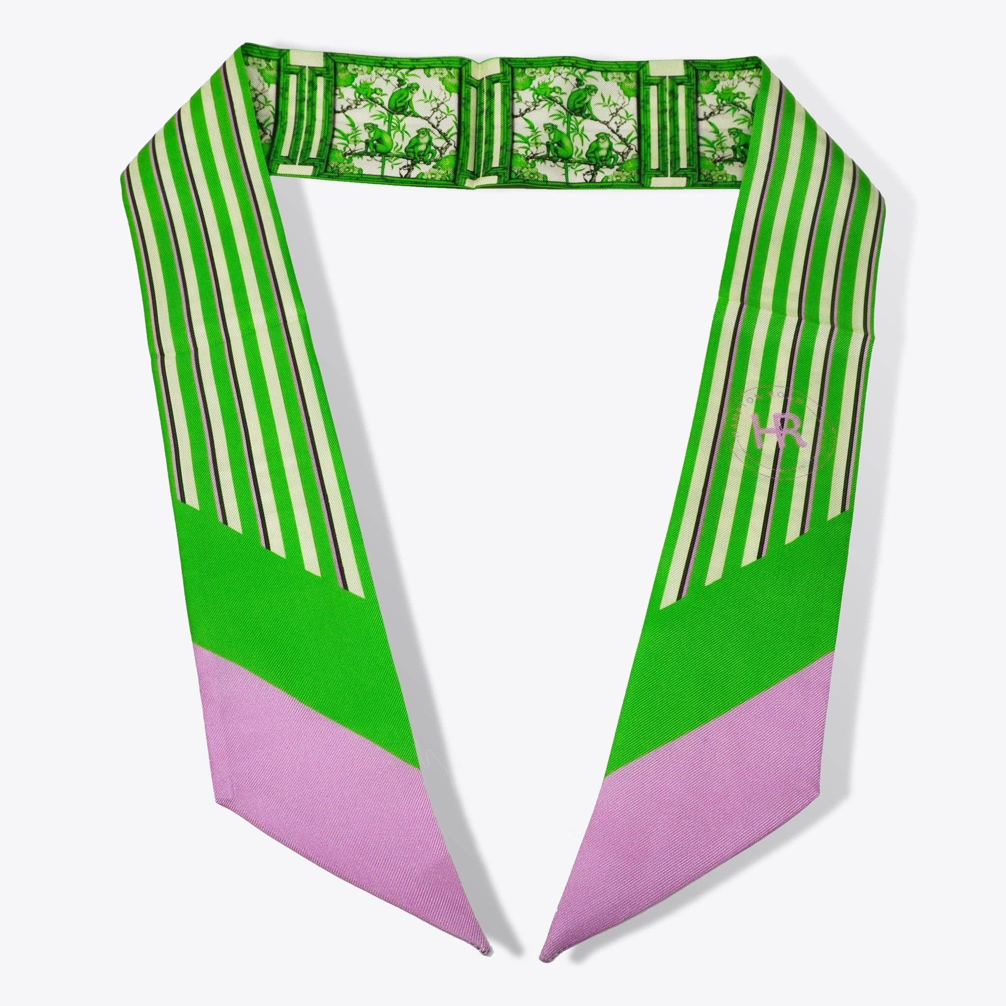 Hampton Road Designs - Wholesale Scarf - Women's - Chinoiserie Monkeys (Green) Twillionaire Set (WS)3