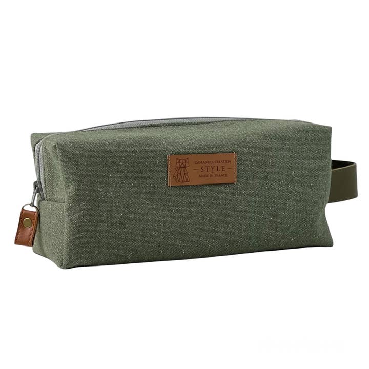 Emmanuel Création - Wholesale Toiletry Bag - Men's - Nomad case S, “Globe trotter” Vercors khaki2