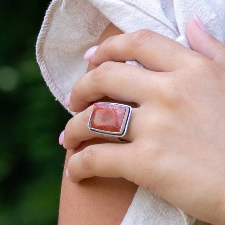 Anju Jewelry - Wholesale Cocktail/Statement Ring - Kashi Semiprecious Stone 24 Large Rings Prepack (w Display)