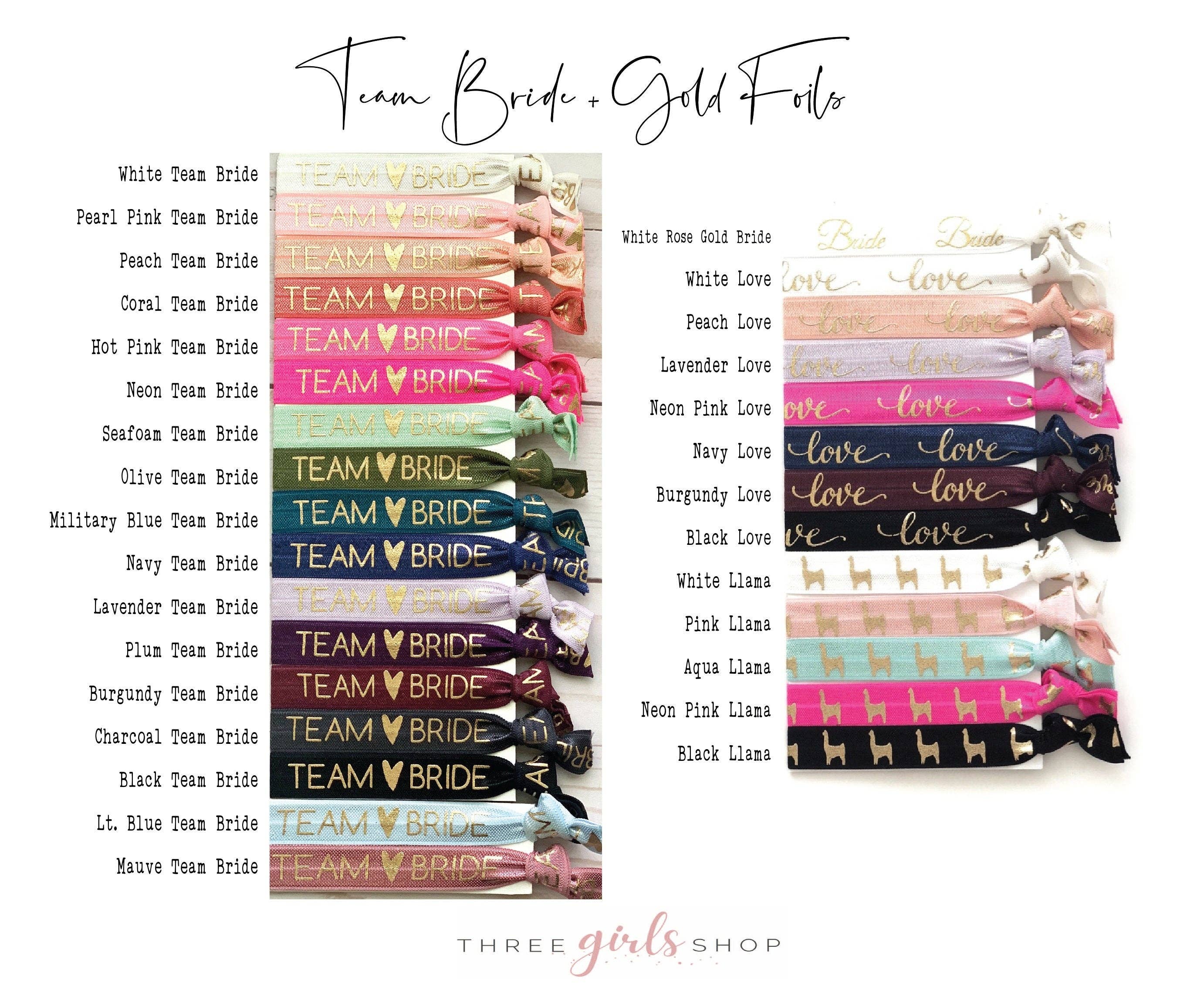 Three Girls Shop - Wholesale Hair Tie - Team Bride Bachelorette Party Favor | Hair Tie Favors, Gold Team Bride, Survival Kit , To Have and To Hold Your Hair Back, White Card4