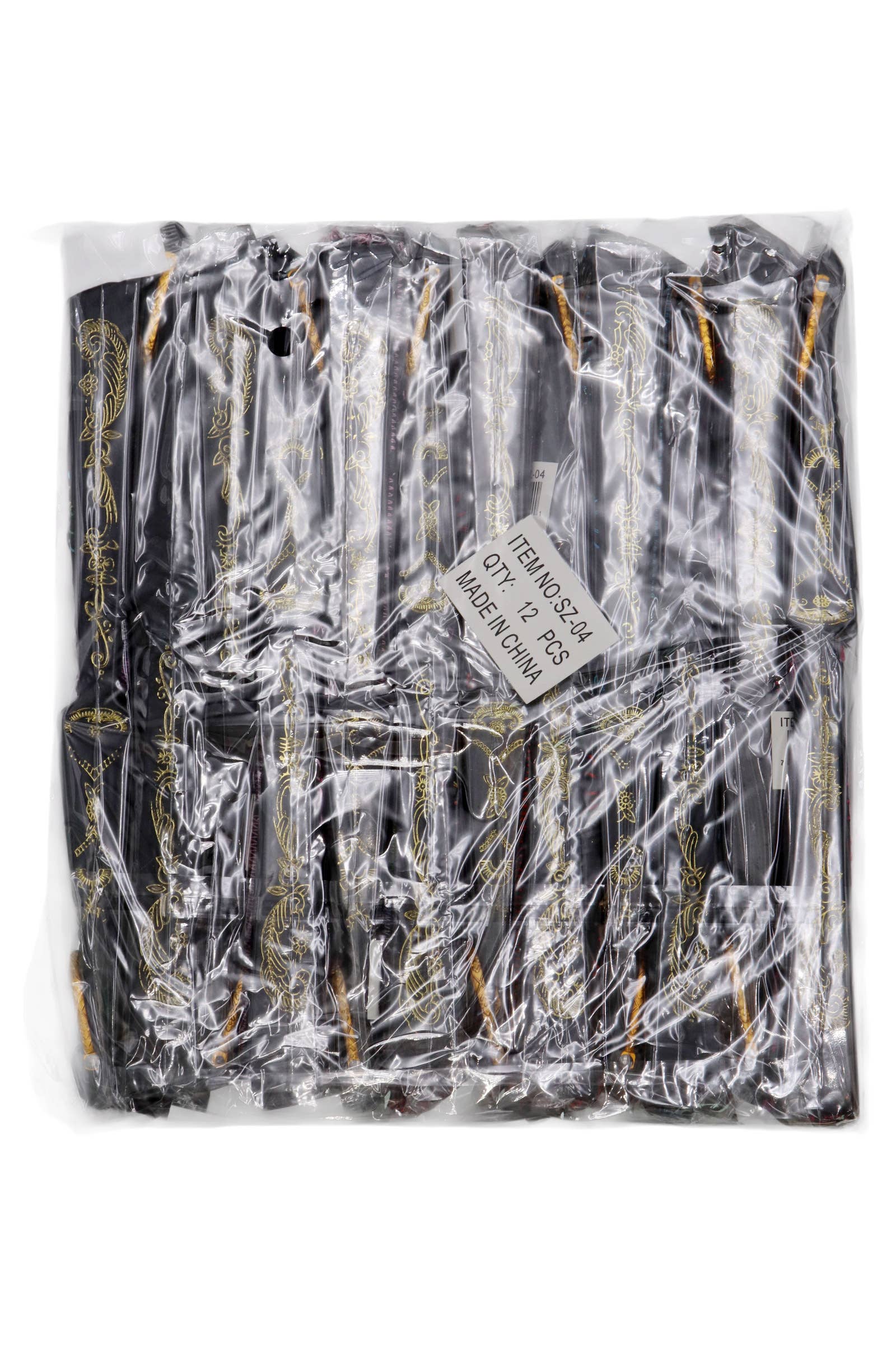 Assorted Black Floral Sequins Hand-held Folding Fan for wholesale on Faire2