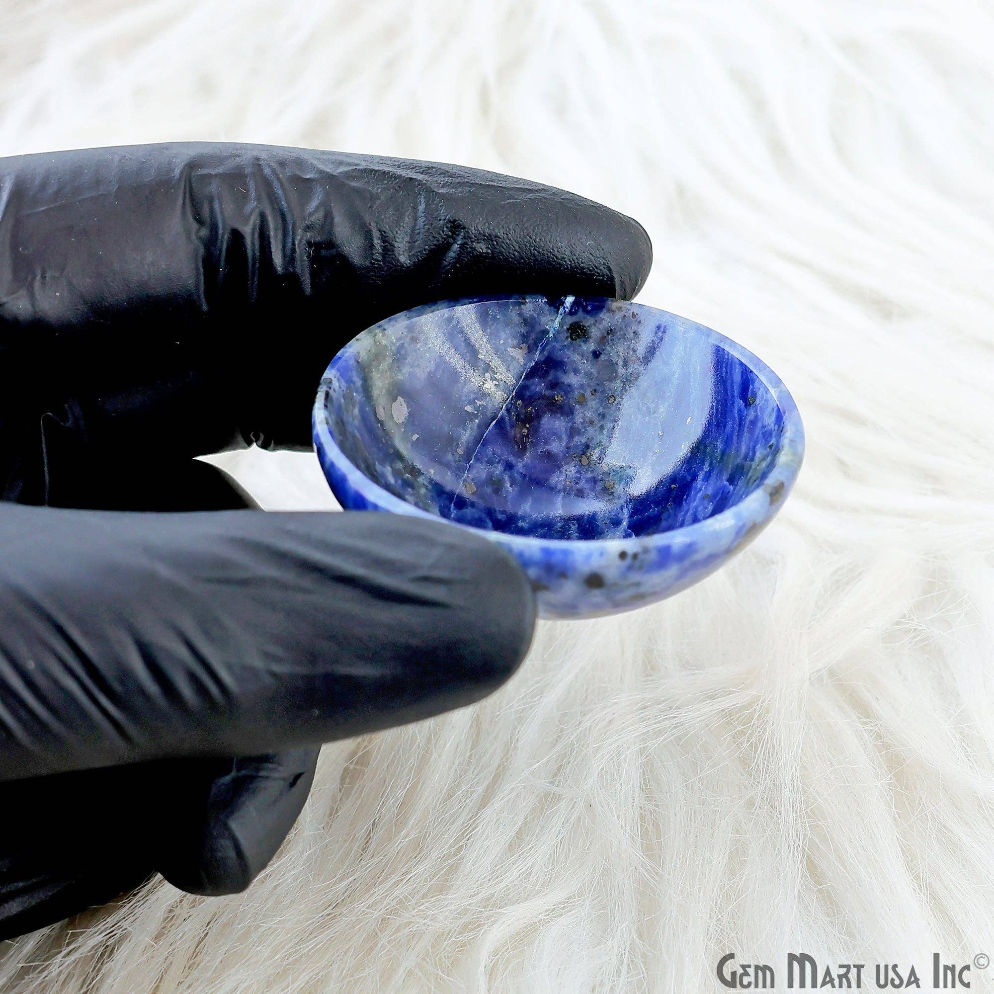 GemMartUSA – wholesale Decorative plate/dish/bowl – Natural Lapis Mini Carved Gemstone Bowl Cup 2 inch1
