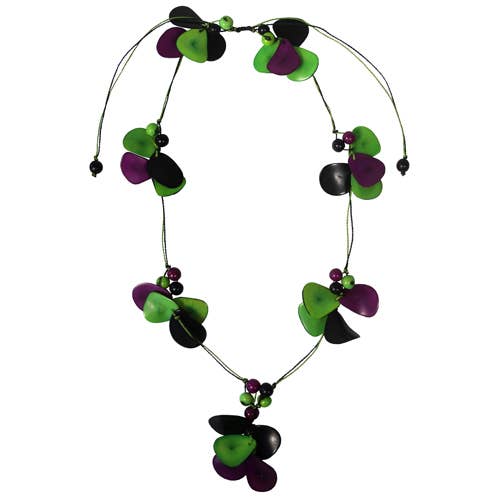 One World Projects – wholesale Beaded/pearl necklace – Tagua Multi-Colored Slice Necklaces4