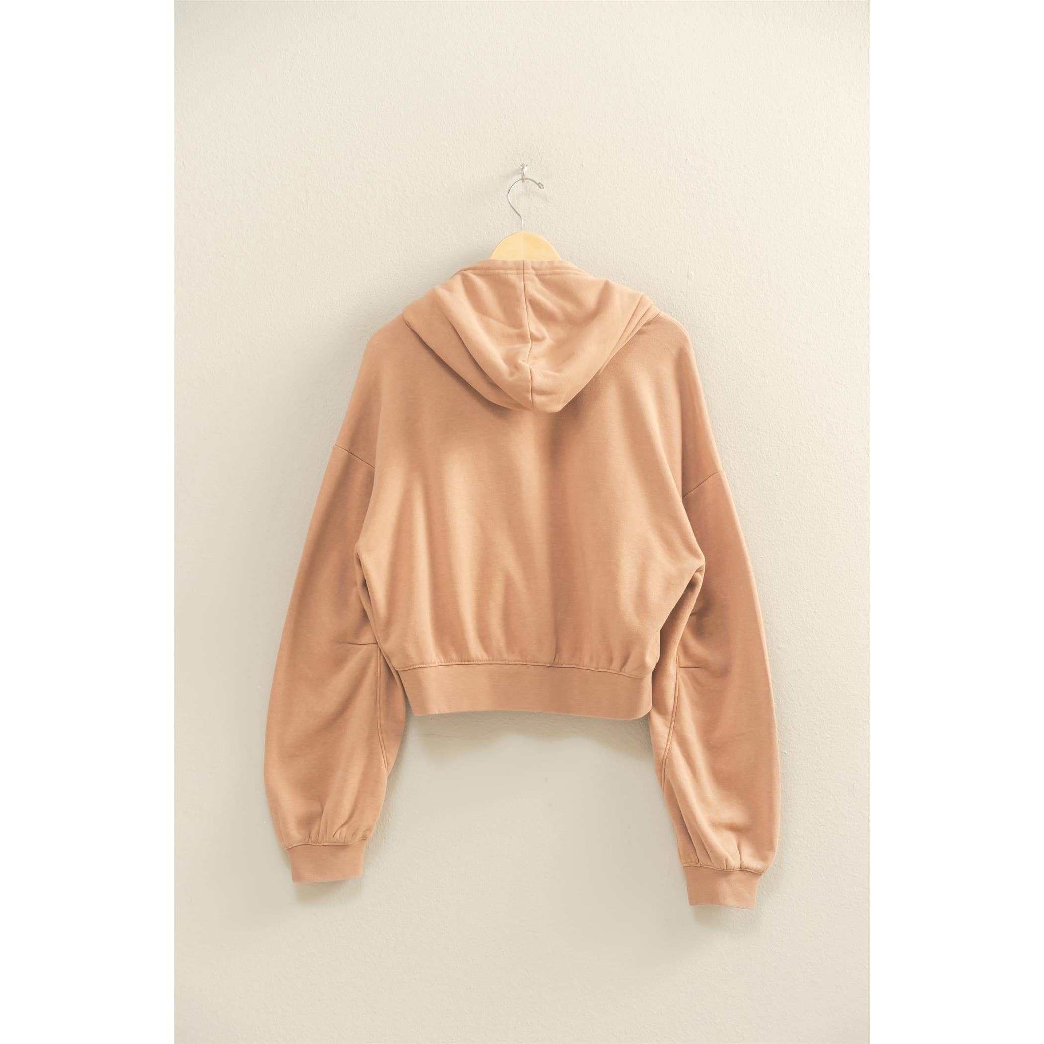 HYFVE - Vente Sweat à capuche – femme - Hoodie court à manches longues avec détail à cordon de serrage et col en V.23