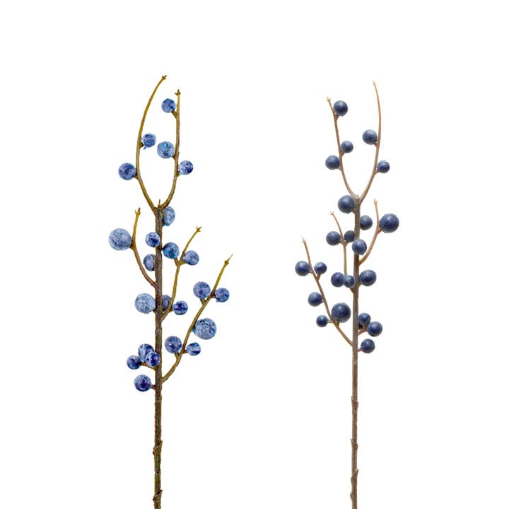 Jacobson - Wholesale Artificial Flowers - 13"L Blue Ilex Berry Sprays1