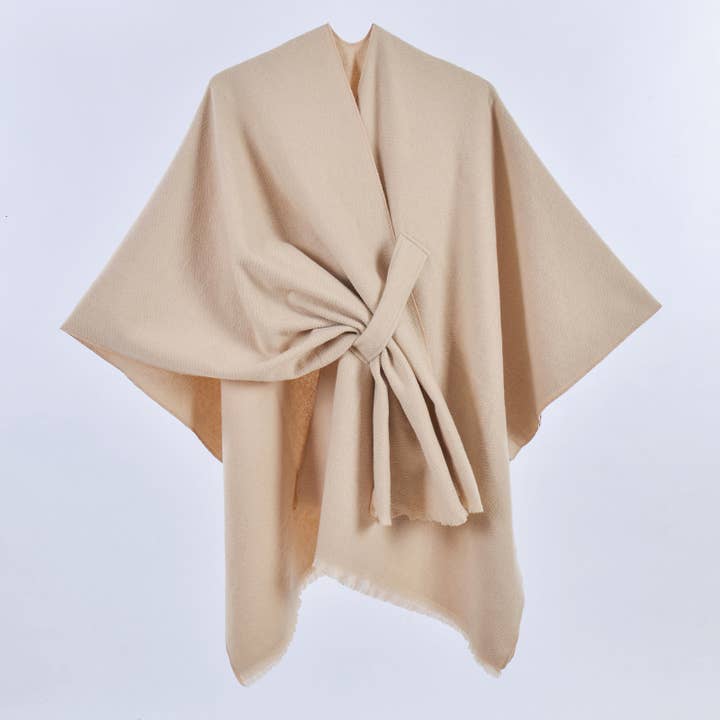 Rosa Clothing - Wholesale Wrap - Women's - Asymmetric Plian Thermal Shawl Ruana