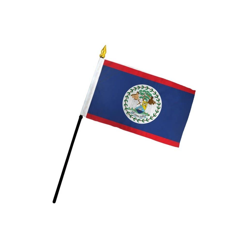 Flags Importer - Wholesale Flag - Belize 4x6in Stick Flag