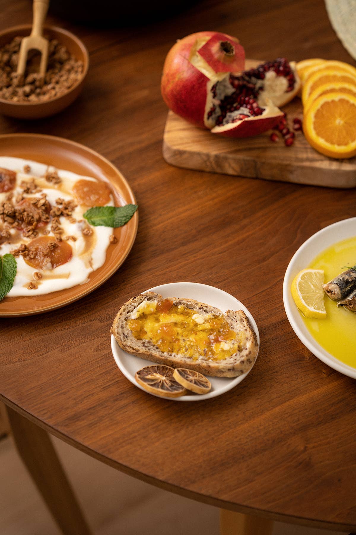 GHARYAN Stoneware & Olive Wood Tableware | Ships from USA - Wholesale Dinner Plate - Handmade Stoneware Flat Side Plate | Edan 5.1"1