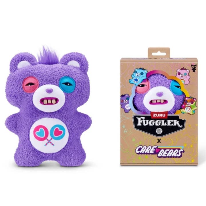 Zuru Fuggler Care Bears Share Bear Purple Funny Ugly Monster Plush Toy 9-Inch for wholesale by Auction Clearance