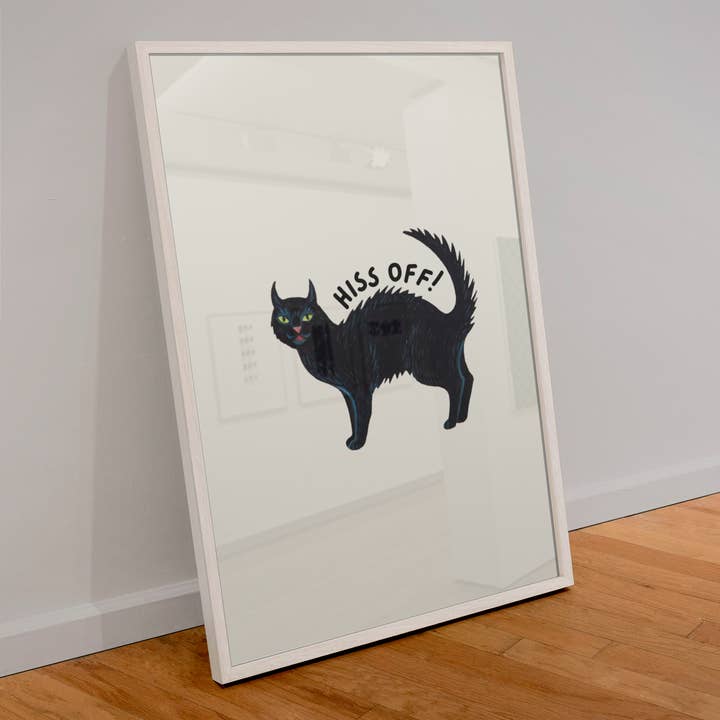 Hiss Off Cat Print for wholesale by Blue Iris Designs Co