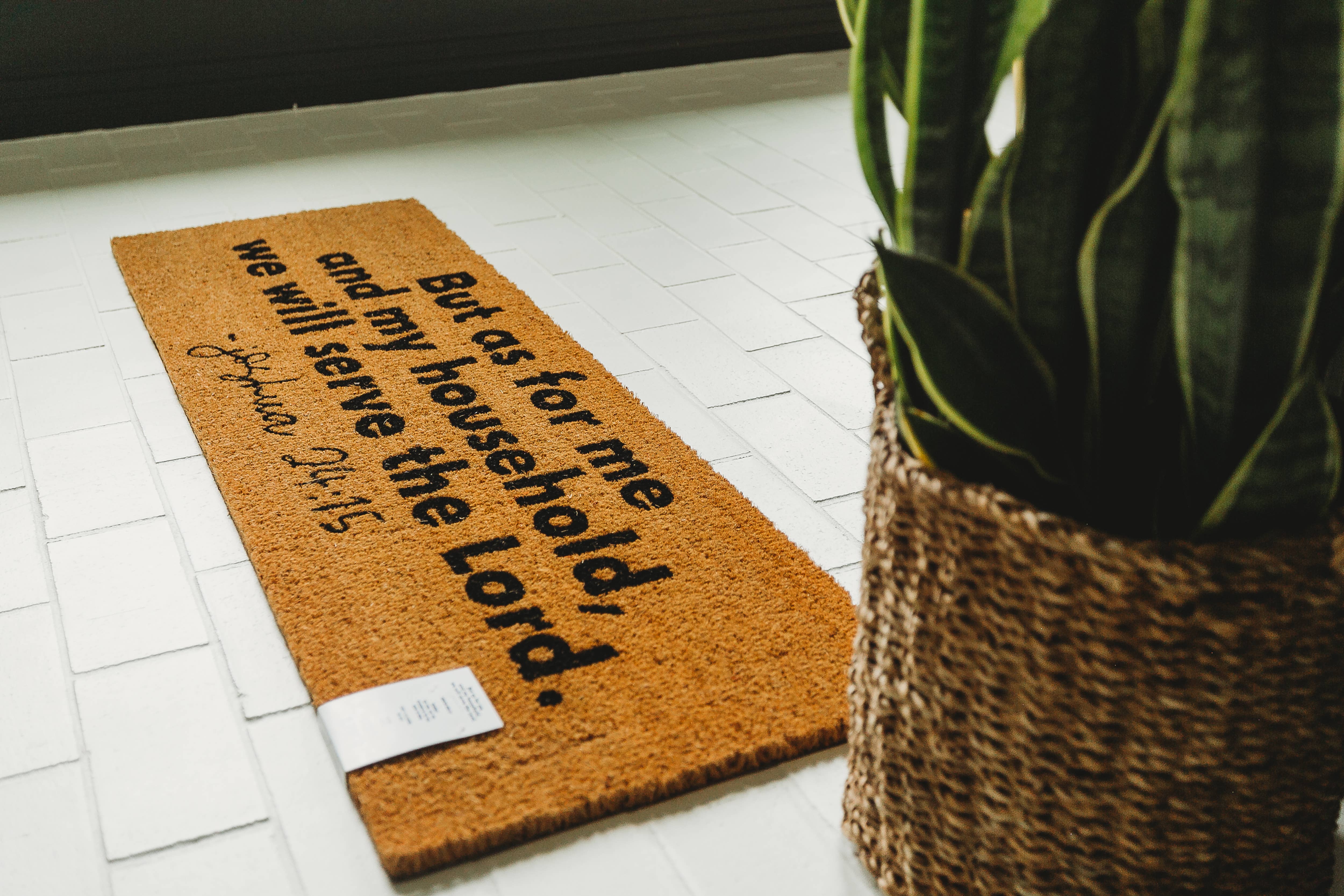 Modern Burlap – wholesale Door mat – XL Doormat - Joshua 24:15 (New Length)3