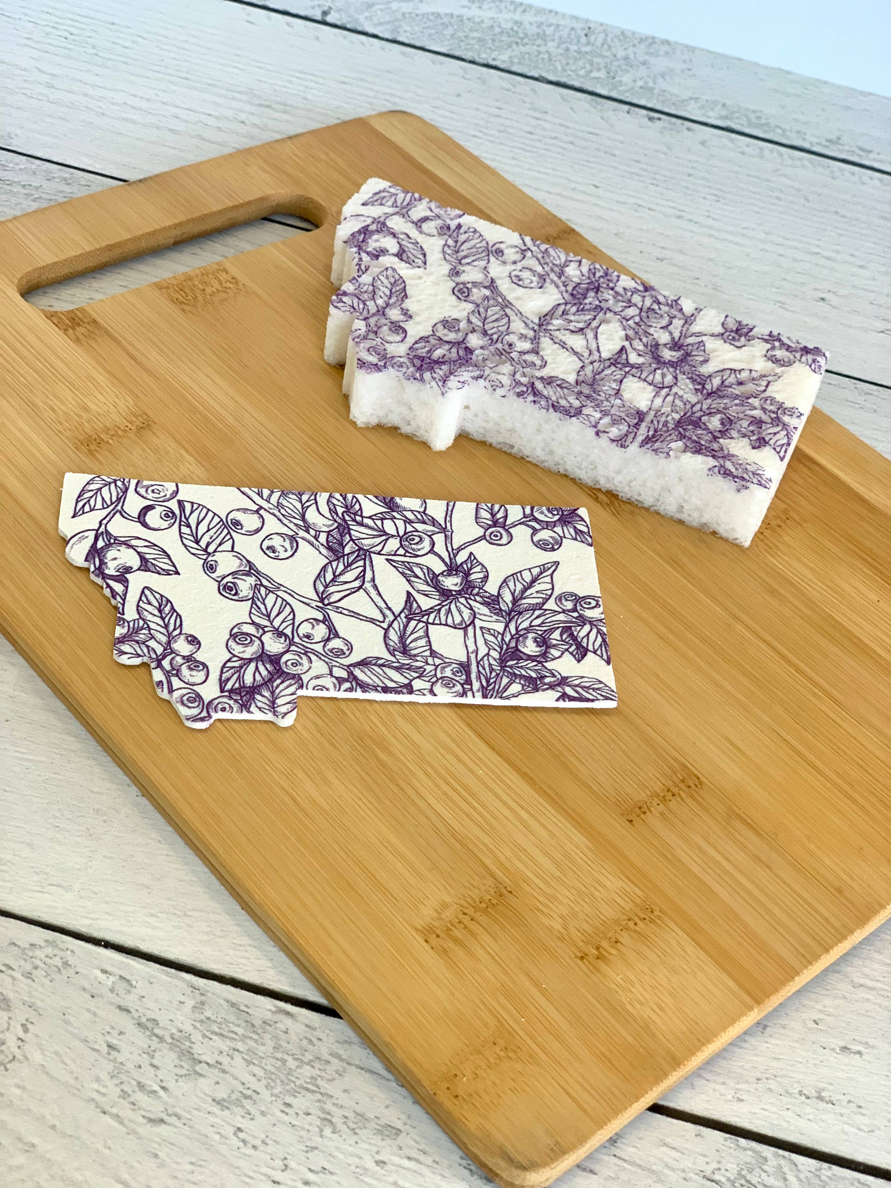 Corvidae drawings & designs - Wholesale Cleaning Sponge - Montana Shaped Compostable Pop Up Sponge - set of 3 - HUCK3