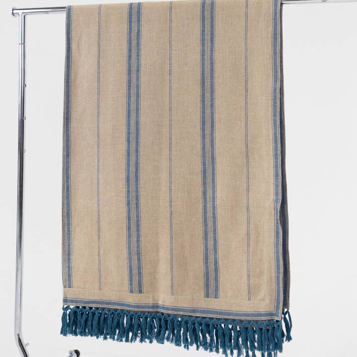 Linen Striped Blue Throw 200 x 140cm and other Purchase Wholesale hessian rolls. Free Returns & Net 60 Terms on Faire trending on Faire.
