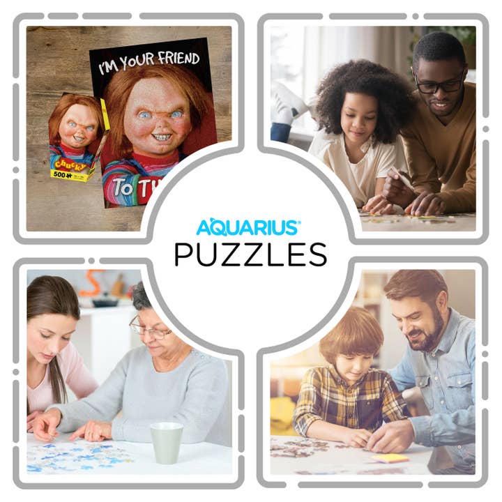 AQUARIUS, GAMAGO, ICUP, & ROCK SAWS by NMR Brands - Wholesale Puzzle - Adult - Chucky Coffin Box 500 Piece Jigsaw Puzzle