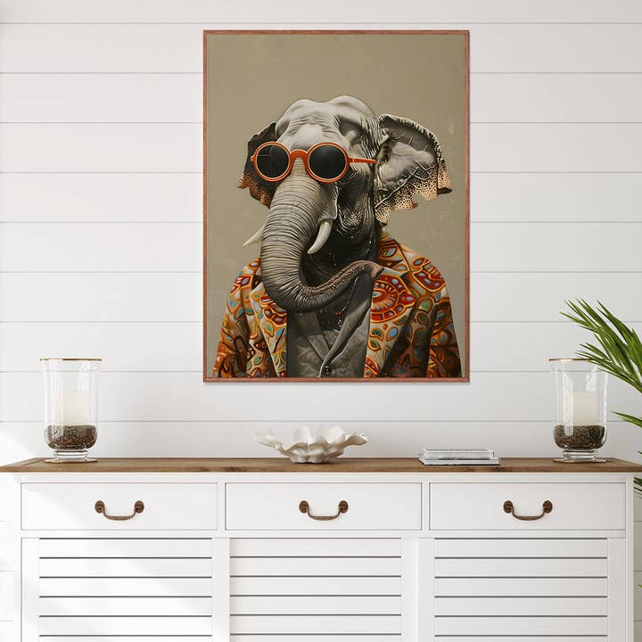 La Luna Bella - Toys – wholesale Konsttryck – Hippie Elephant Solglasögon Mode Canvas Väggkonsttryck