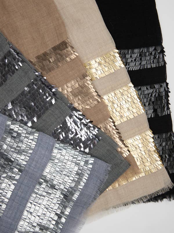 Fringe Sequins Scarf for wholesale by SAACHI