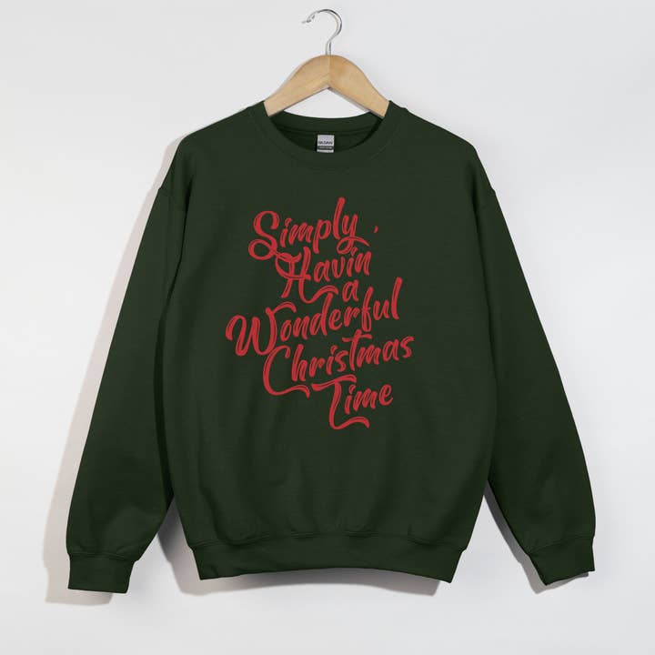 Hey Jude Graphic Tees - Wholesale Graphic Sweatshirt - Women's - Simply Havin’ a Wonderful Christmas Time Crewneck | Holiday 2