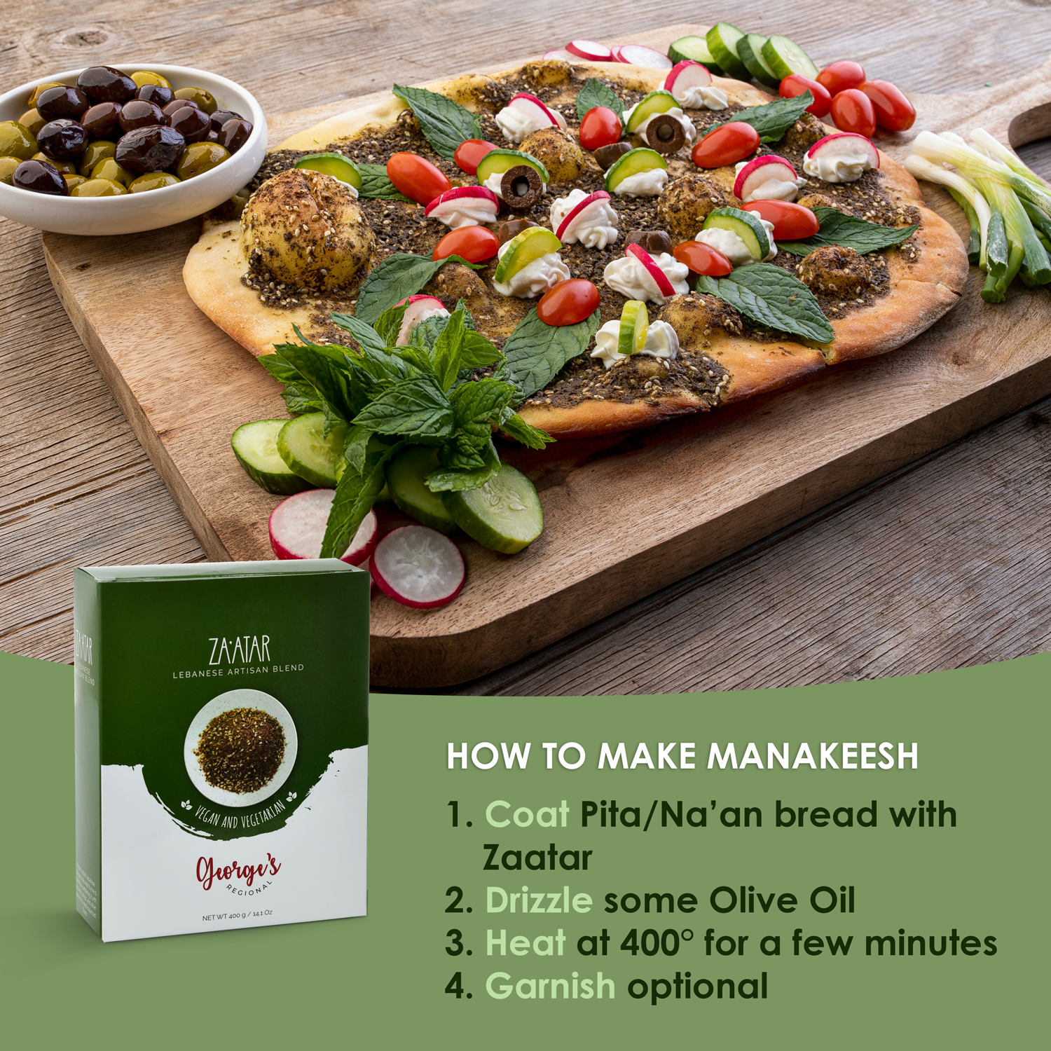 George's Regional - Vente Mélanges d'épices séchées - Zaatar - Mélange artisanal jordanien (400g)2