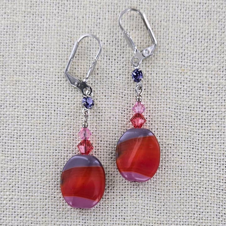Vintage Glass Dangle Earring 1299 for wholesale by Sadie Green's Jewelry