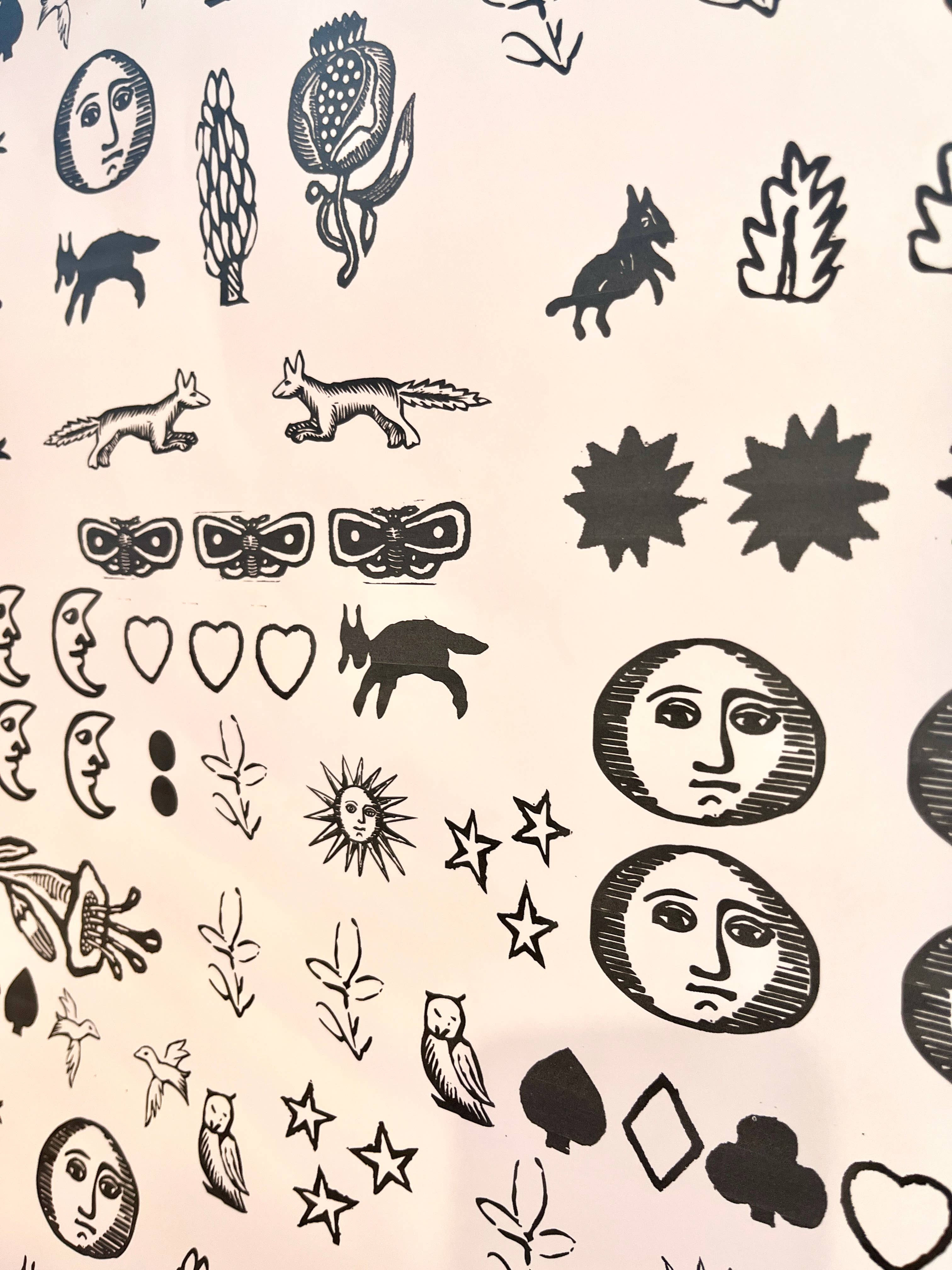 Parcel - Wholesale Flat Wrap - Parcel Artisan Wrapping Paper, Block Print 1