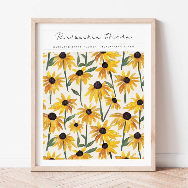 Kunst af Marylands delstatsblomst for engroshandel hos Backstory Map Co.