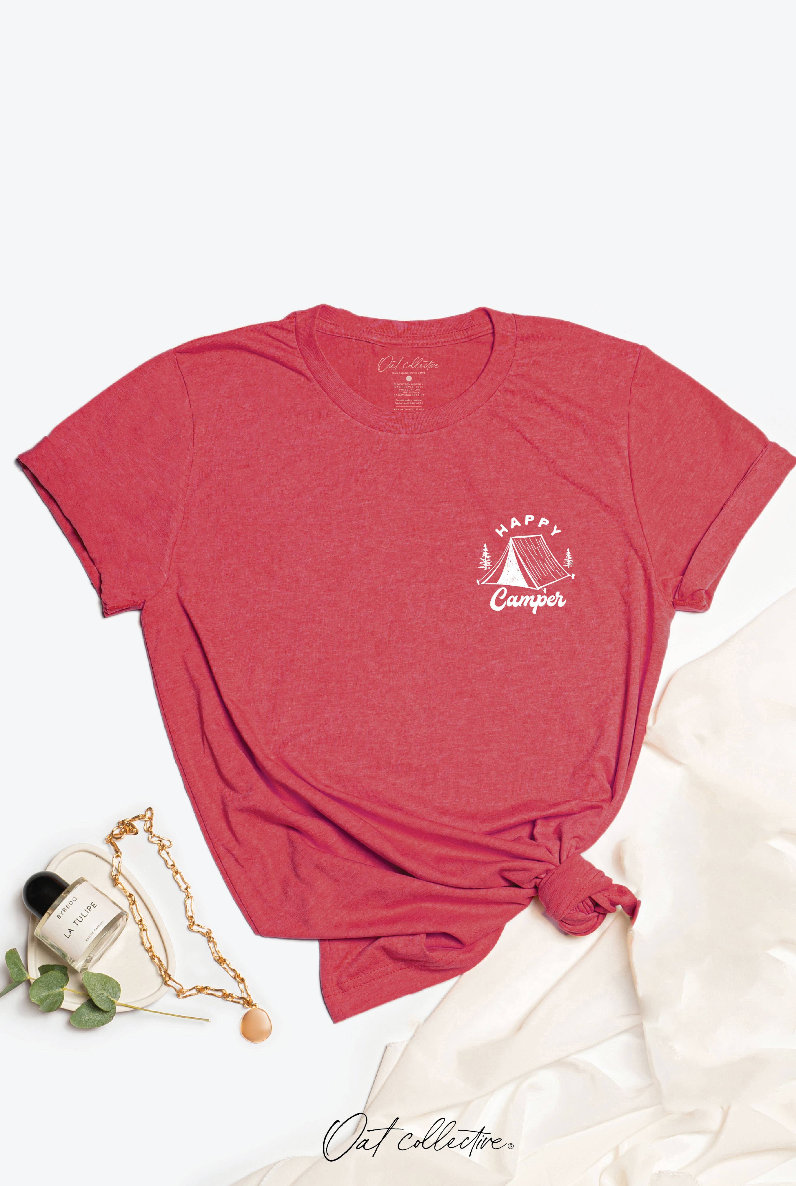OAT COLLECTIVE - Wholesale Screen Printed T-Shirt - Women's - HAPPY CAMPER Graphic T-shirt10