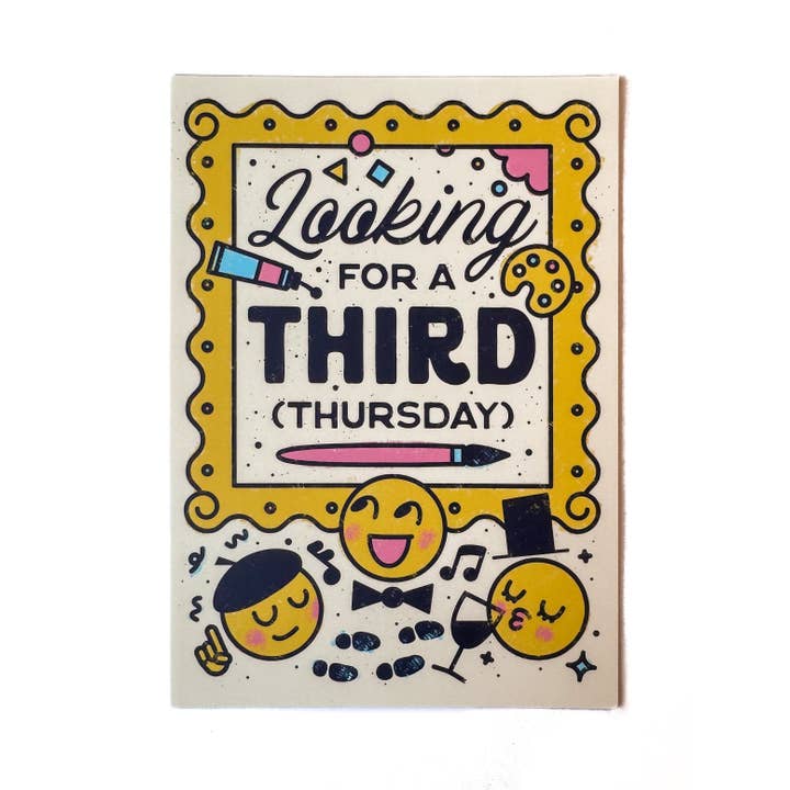 Third Thursday Art Walk / Free Museum Day Cheeky Postcard for wholesale by Wug Prints