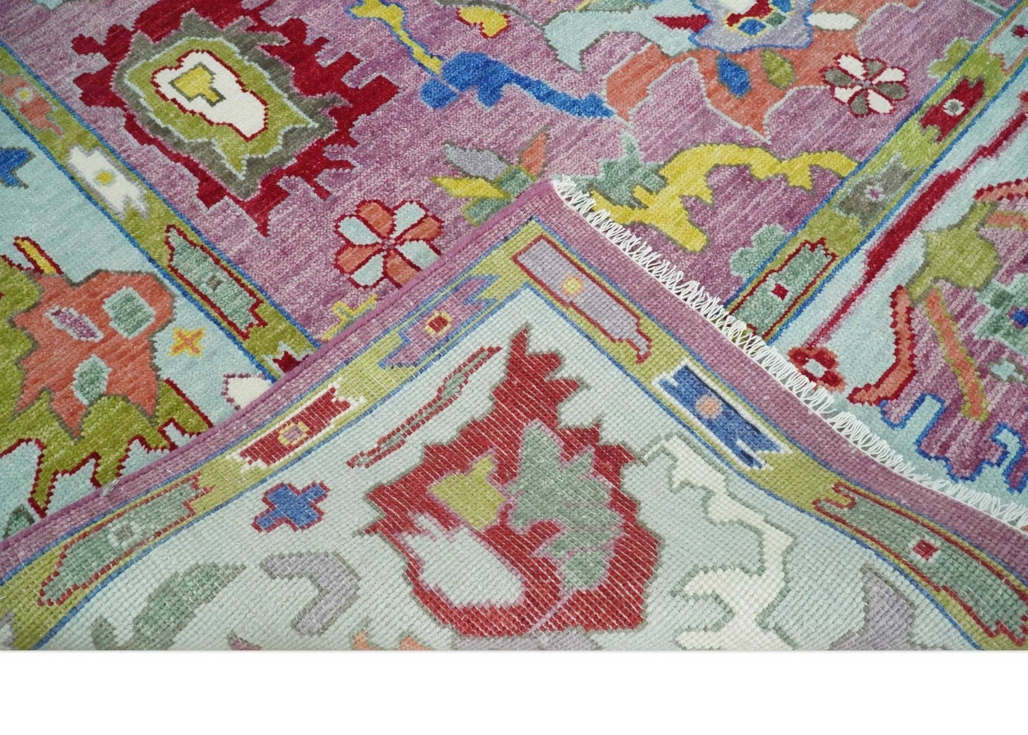The Rug Decor, Inc. - Wholesale Area Rug - Ready to Ship Pink Modern Oushak Rug Wool Blue Colorful Hand knotted Area Rug5