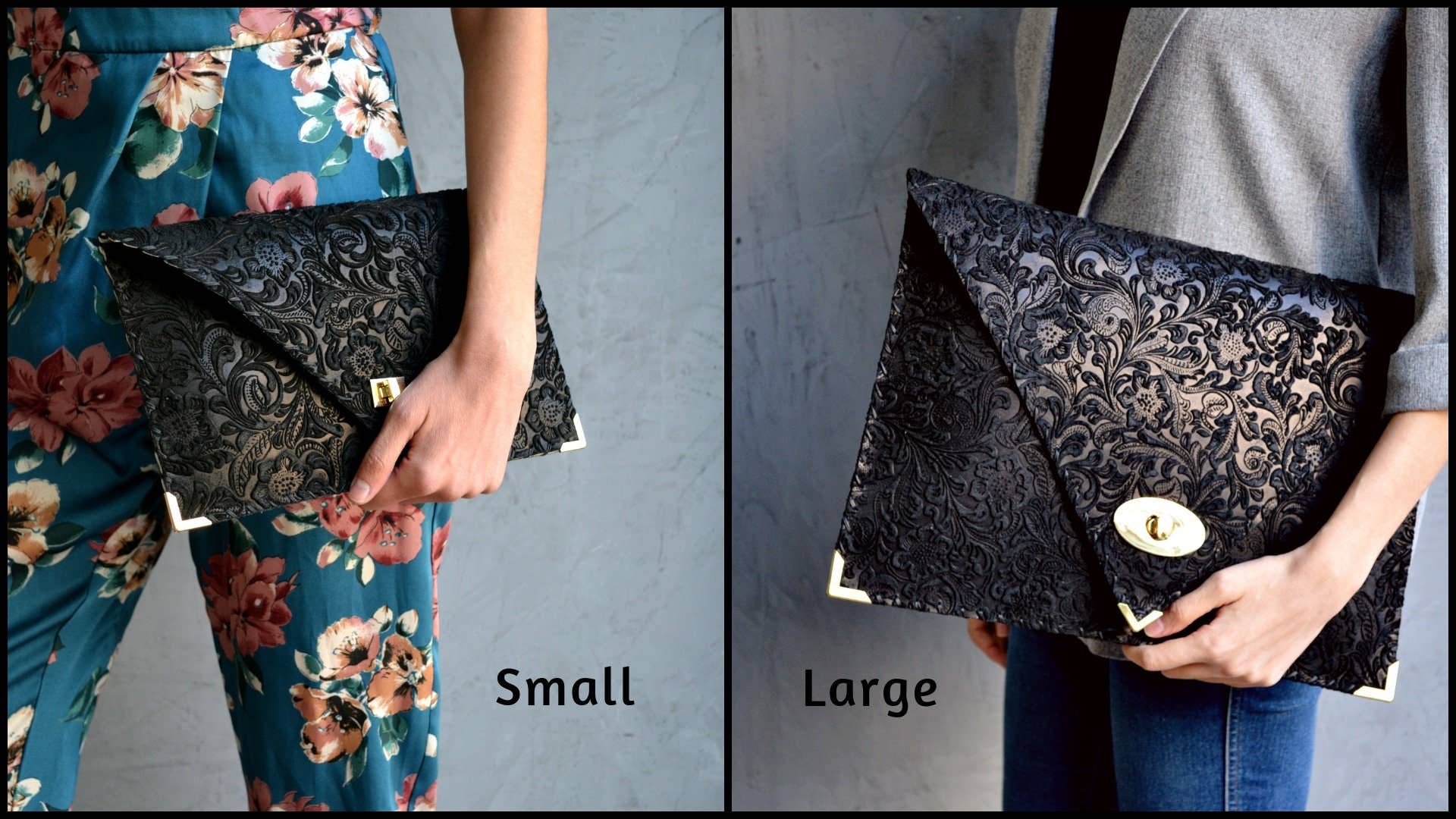 ANA KOUTSI - Wholesale Clutch Bag - Women's - 3D Black Symmetria Leather Clutch7