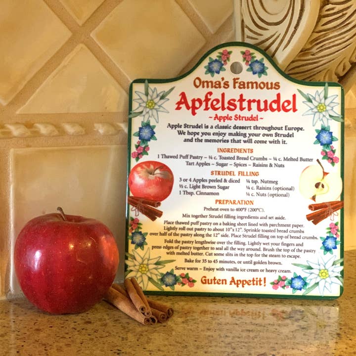 European Heritage Gifts - Wholesale Trivet - Ceramic Trivet with German Apfel Strudel Recipe