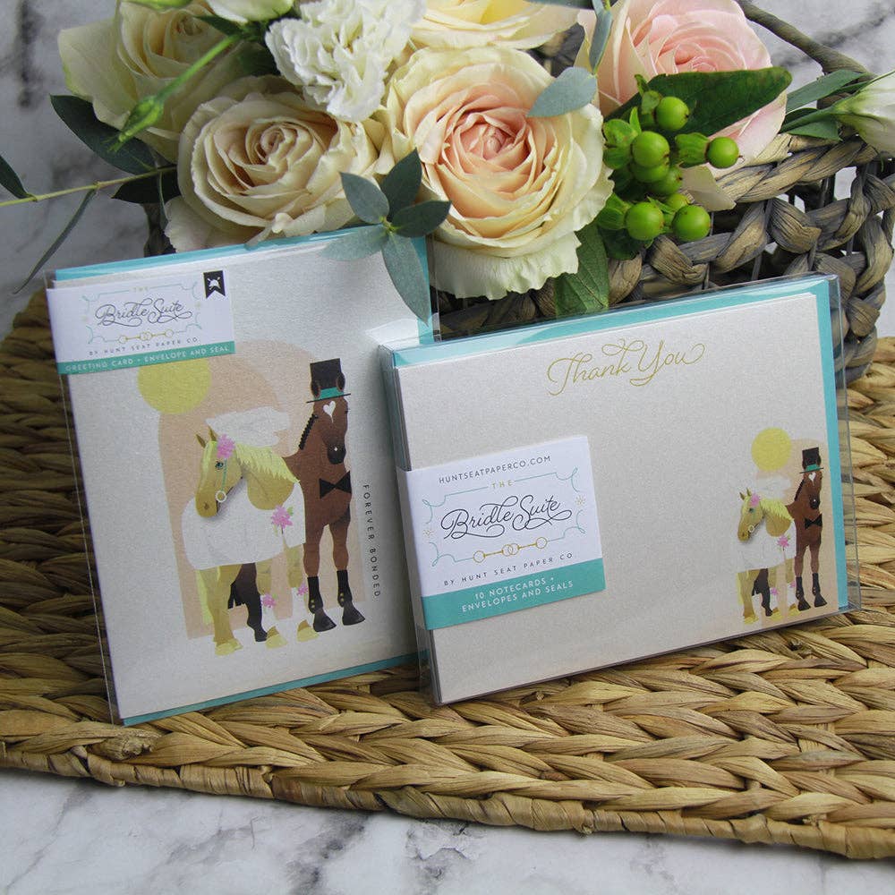 Hunt Seat Paper Co. - Wholesale Wedding Card - Forever Bonded - Equestrian Horse Barn Wedding Card4