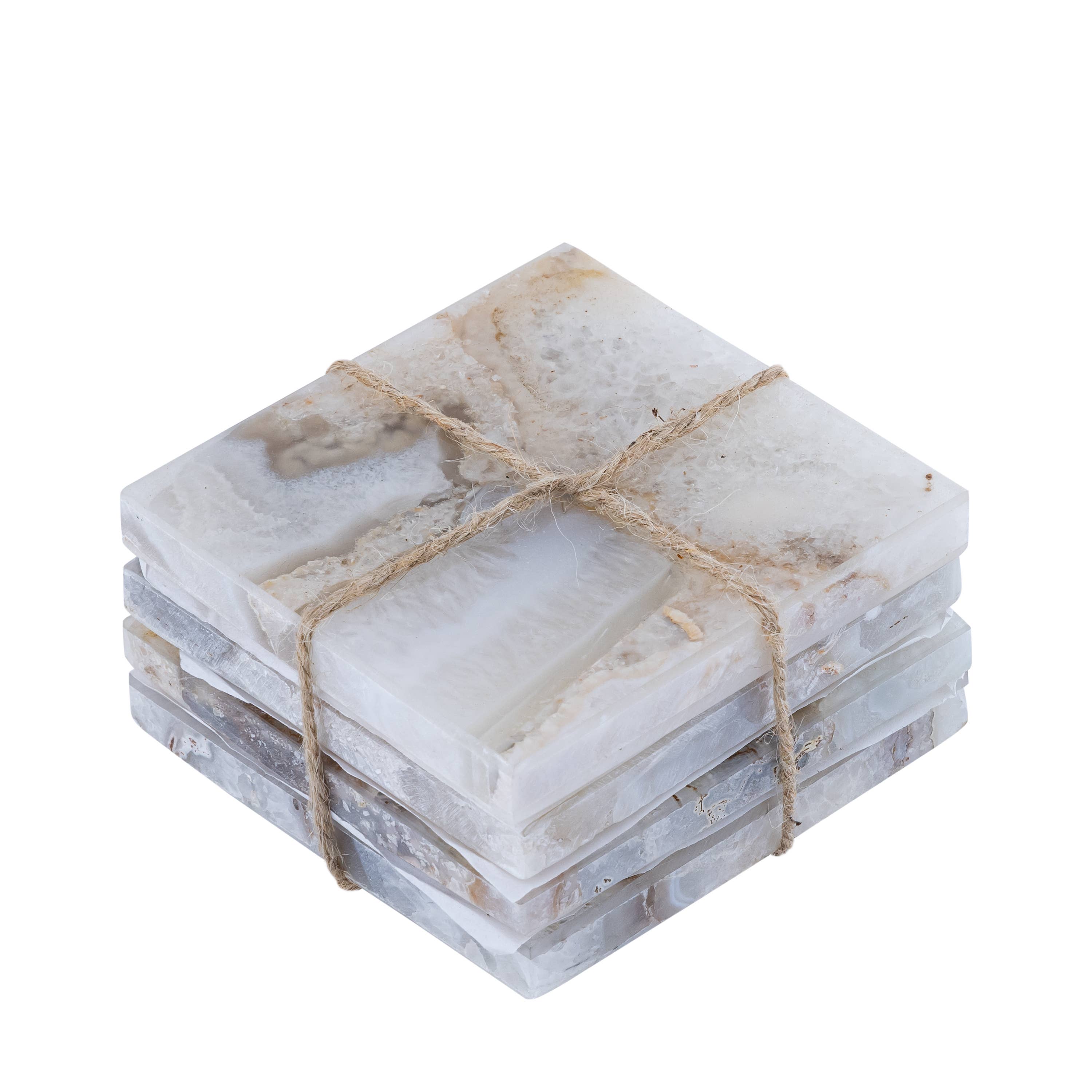 BIDKhome - Wholesale Coasters - Set of 4 White Agate Coasters4