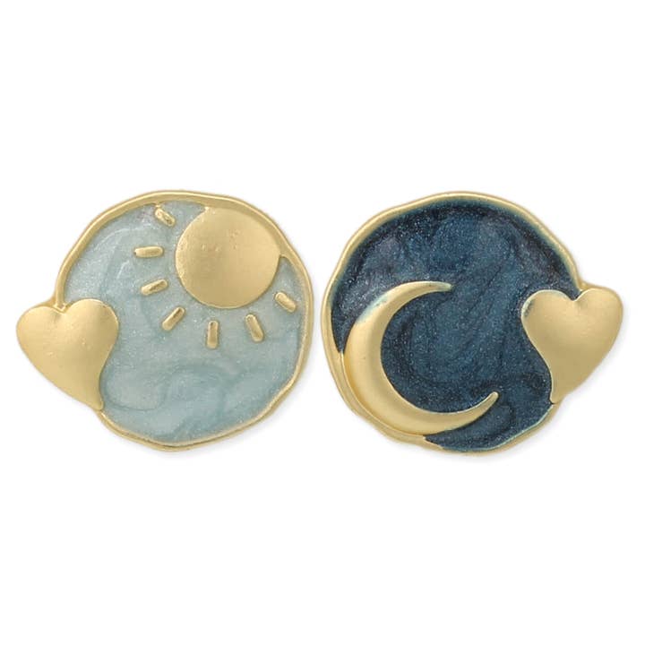 ZAD - Wholesale Stud/Post Earrings - Celestial Blues Gold Post Earrings1