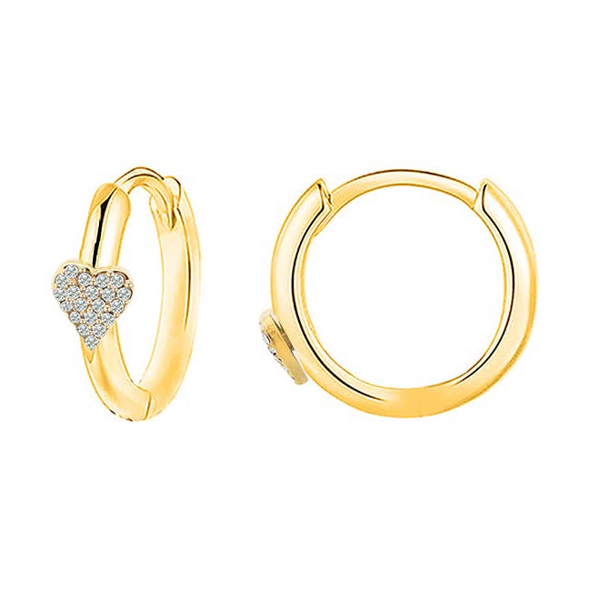 HOOP EARRINGS WITH RHINESTONE HEART - YC2440B647 for wholesale by AMORINO SRL