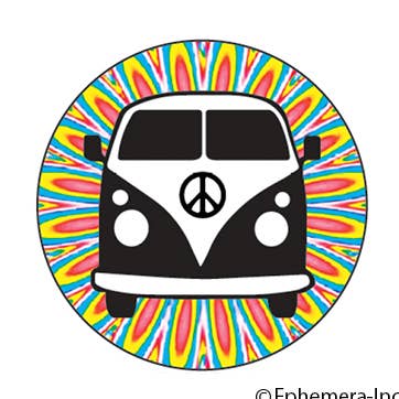 Ephemera - Wholesale Magnet - Magnet-Volkswagen van (tie dye)0