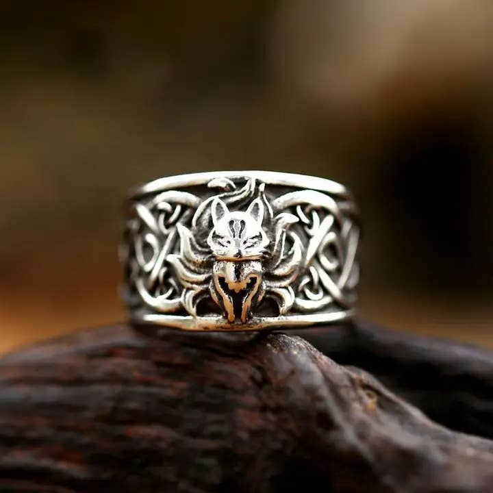 Viking Style Fox Celtic Knot Ring for wholesale by Gemcohub