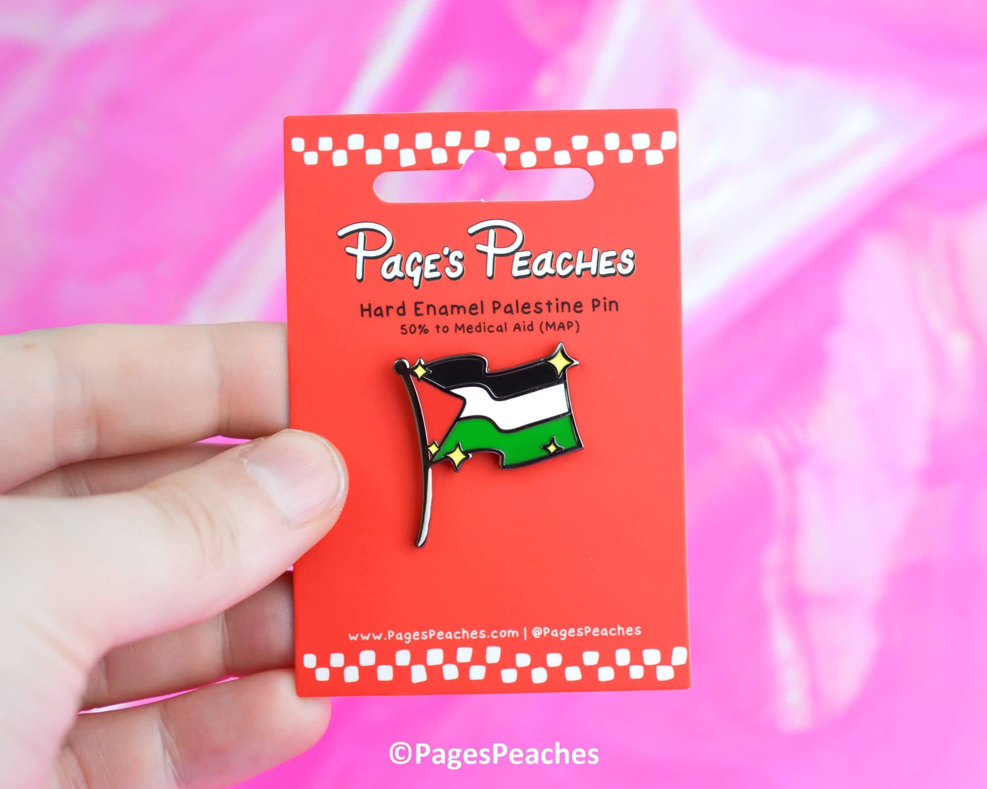 Page's Peaches - Wholesale Lapel Pin/Button - Palestine Flag Hard Enamel Activism Pin1