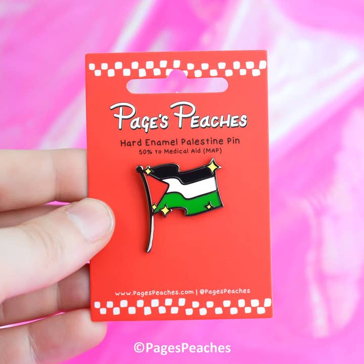 Page's Peaches - Wholesale Lapel Pin/Button - Palestine Flag Hard Enamel Activism Pin1